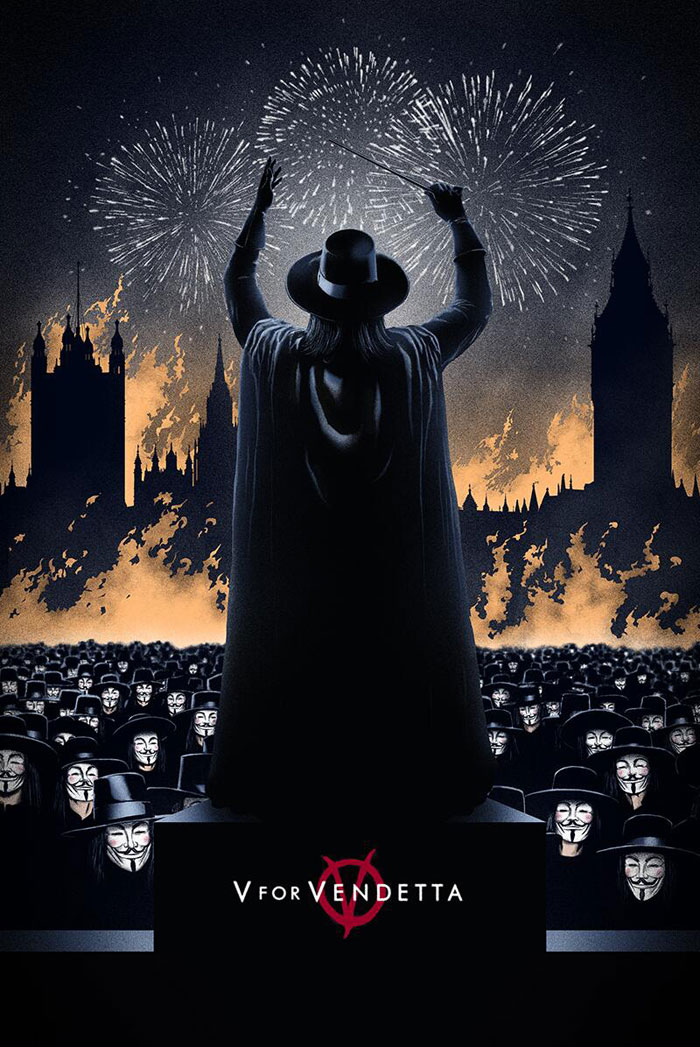 Alternative movie poster for V for Vendetta by Marko Manev